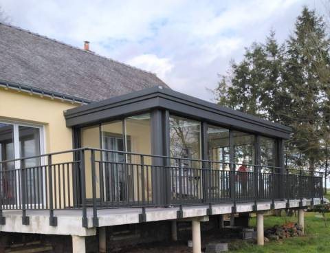 Garde corps extérieur aluminium terrasse LA MENUIS' Morbihan Pontivy